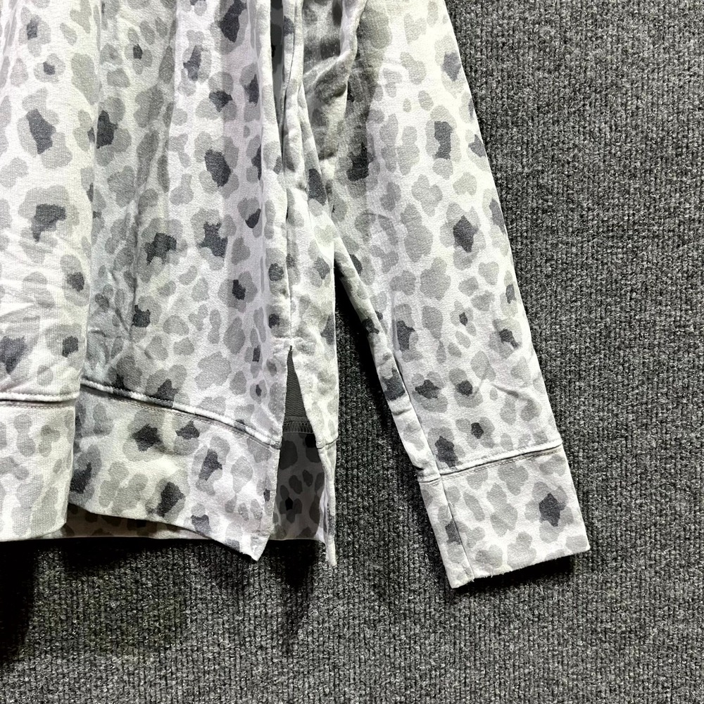 Pink Lily Sweatshirt Womens Small‎ Multicolor Leopard Print Stretch Side Slit - Picture 6 of 8